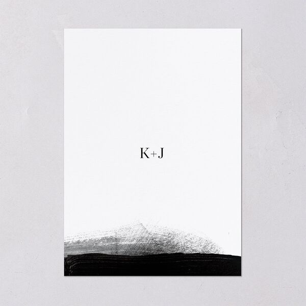 Painted Minimal Wedding Invitations Midnight Signature Blank No Standard