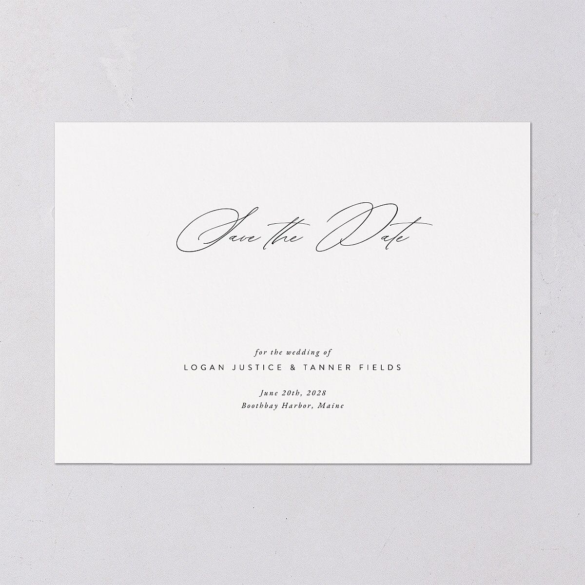 Romantic Minimal Save The Date Cards Snow Signature smooth Blank No