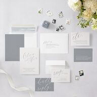 At Last Save The Date Cards Dusty Blue Signature smooth Blank No Standard