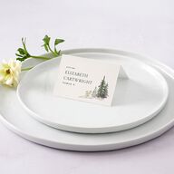 Elegant Mountain Border Place Cards Meadow Signature
