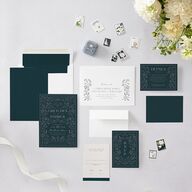 Ornate Storybook Wedding Invitations Dark Emerald Signature Blank No Standard