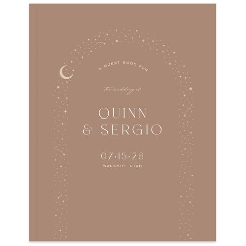 Celestial Arch Wedding Guest Book Fawn
