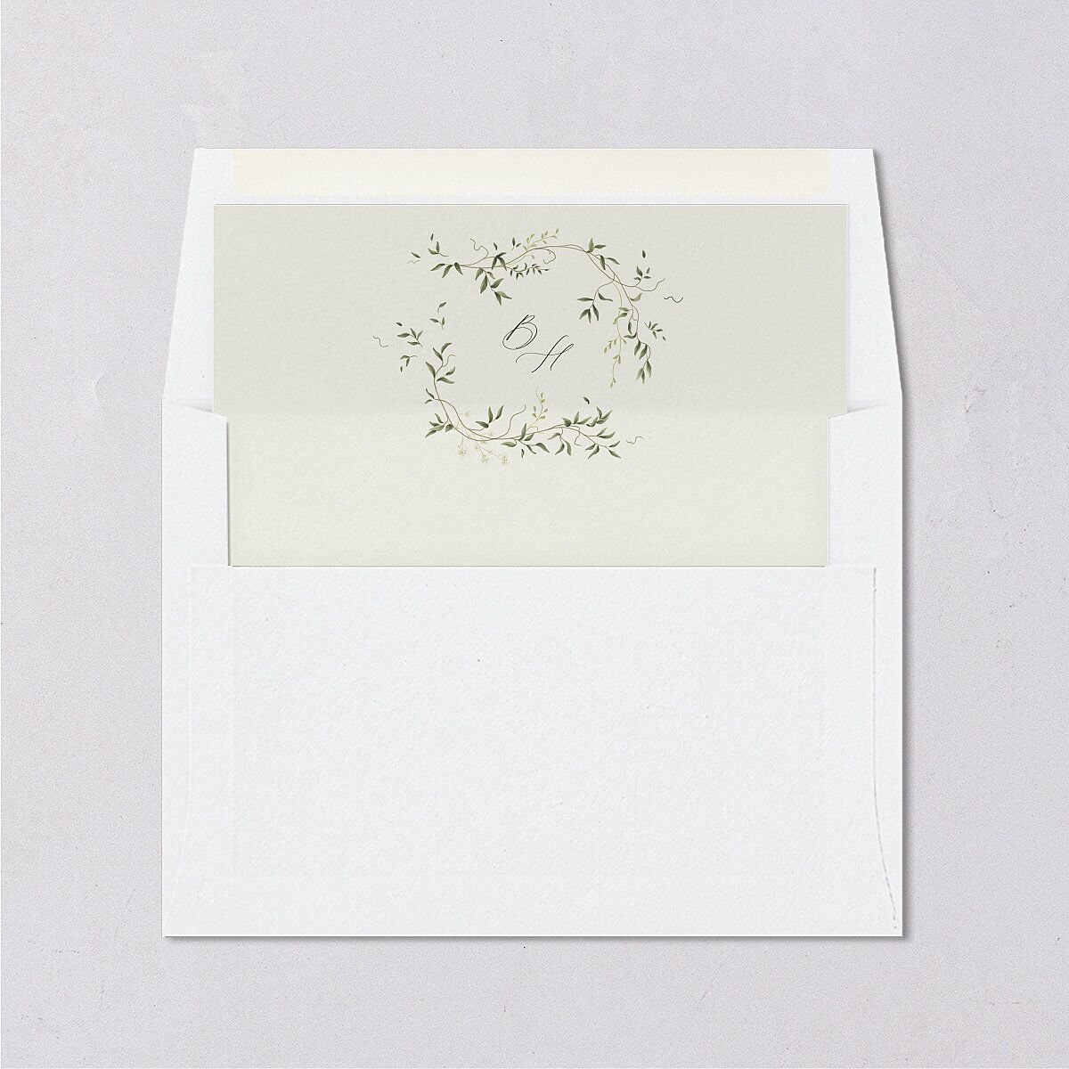 Dainty Fairytale Greenery Envelope Liners Hunter Green Standard