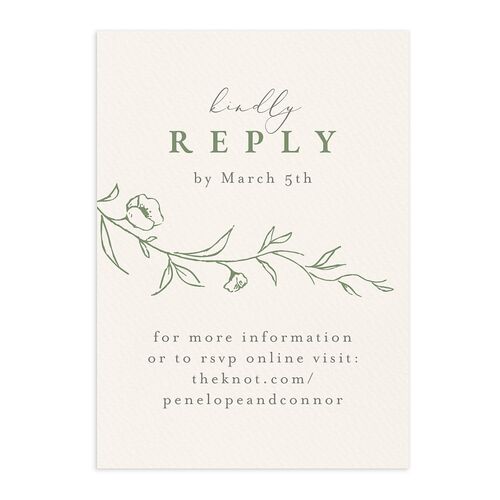 Graceful Botanical Foil QR Code RSVP Cards Greenery Signature Standard