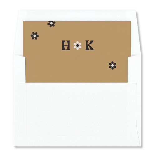 Simple Retro Daisy Envelope Liners Charcoal Standard