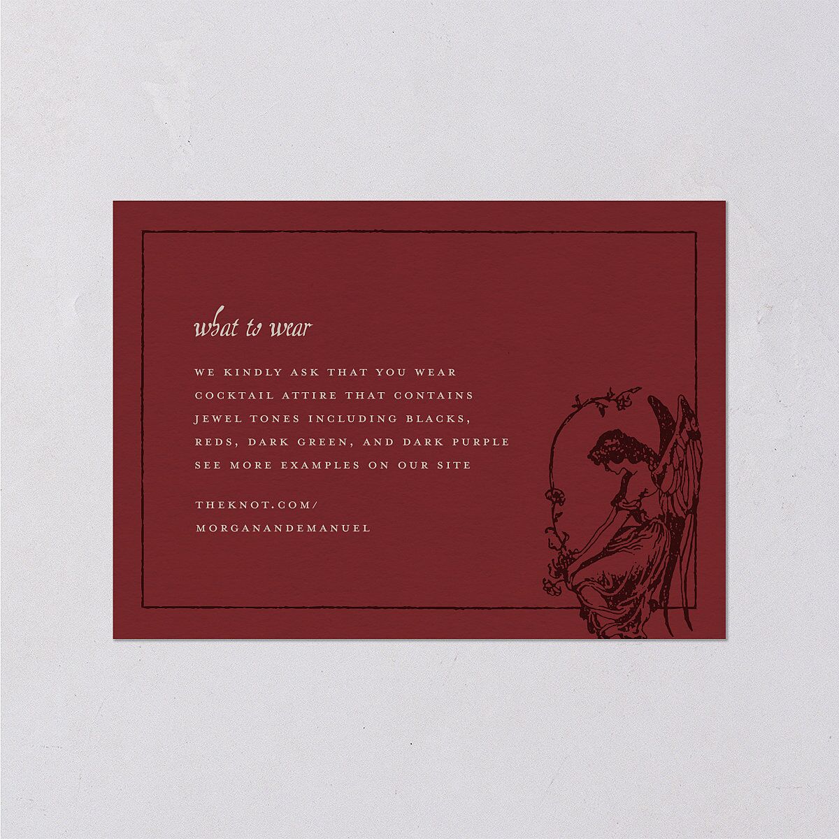 Gothic Medieval Arch Wedding Response Cards Burgundy Signature Standard