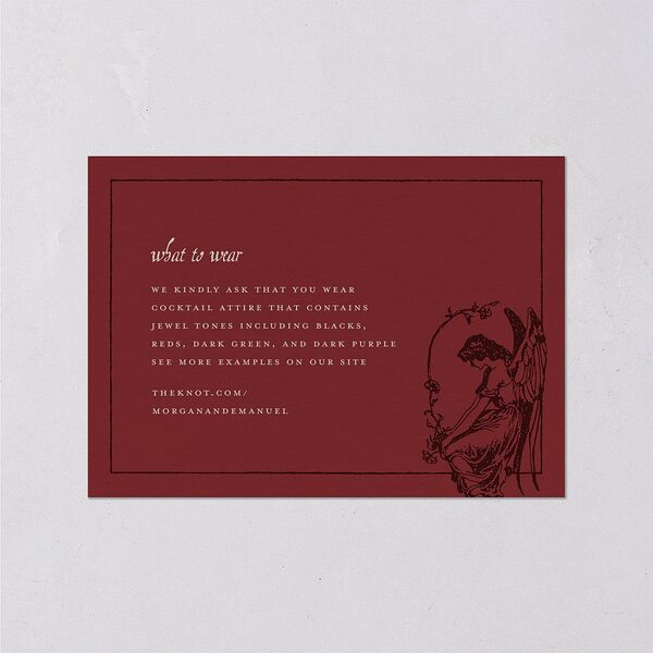 Gothic Medieval Arch Wedding Response Cards Burgundy Signature Standard