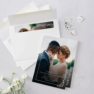 Dainty Frame Wedding Invitations Pure White Signature Blank No