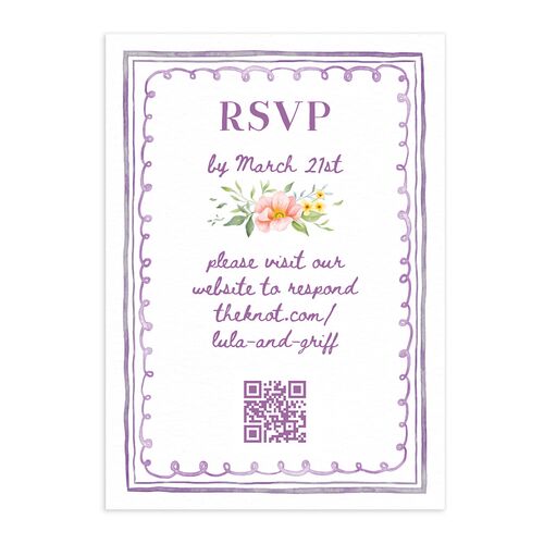 Countryside Crest QR Code RSVP Cards Orchid Signature Standard