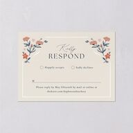 Flora Garden Border Wedding Response Cards Moody Blue Signature Standard
