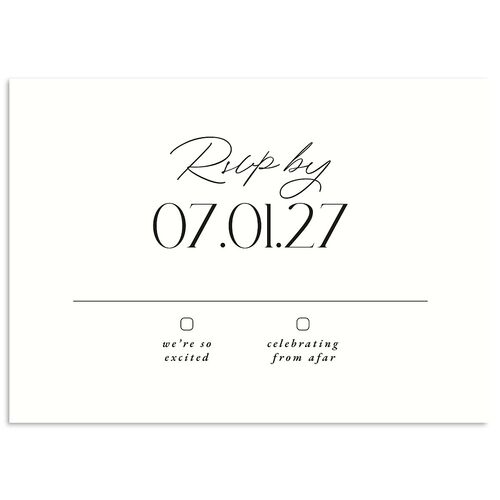 Striking Portrait Wedding Response Cards Licorice Signature Standard