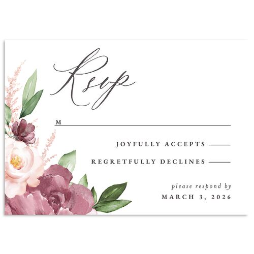 Beloved Floral Wedding Response Cards Mauve Signature Standard