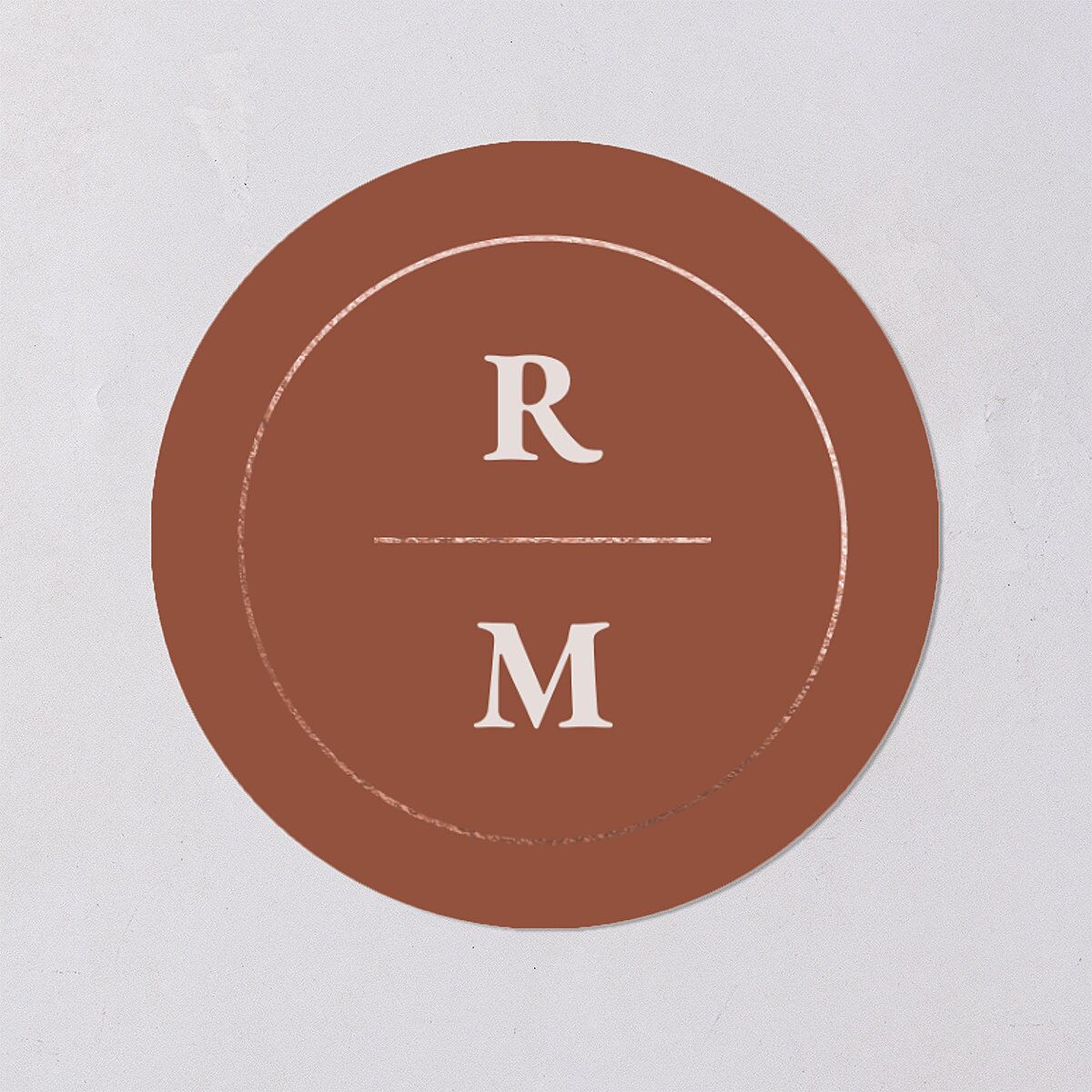 Gilded Botanical Wedding Stickers Copper Circle