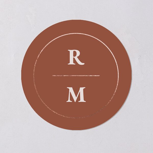 Gilded Botanical Wedding Stickers Copper Circle
