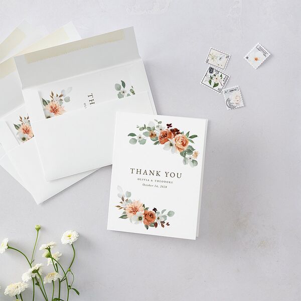 Eucalyptus Bouquet Thank You Cards Terracotta