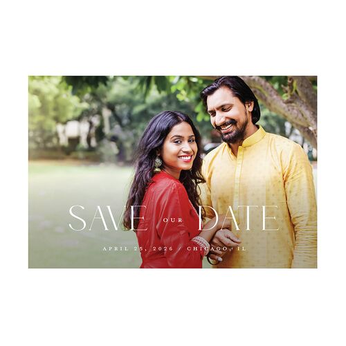 Ornate Threshold Save The Date Postcards Merlot Postcard