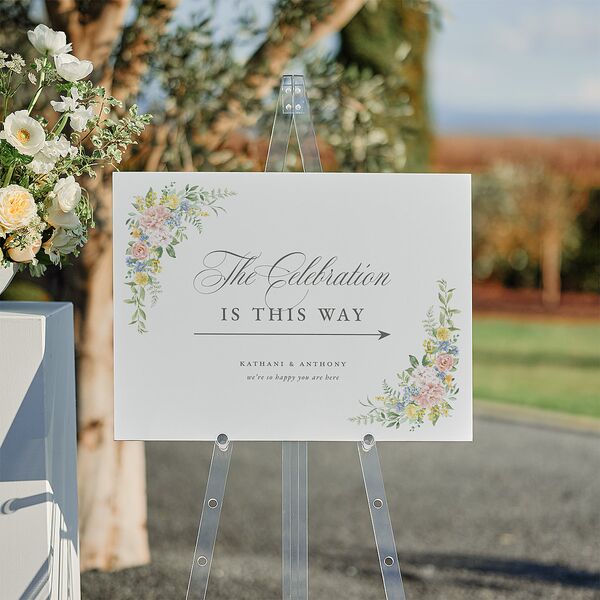 Glamorous Regency Garden Standard Direction Sign Medium by Bridgerton Sage Standard Indoor Foam Core M Direction