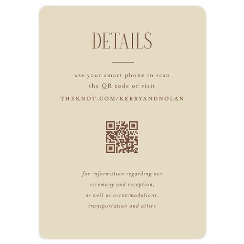 Cosmopolitan Wedding Enclosure Cards Sepia Signature Rounded