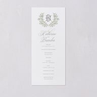 Luxury Floral Monogram Wedding Programs Cotton Signature