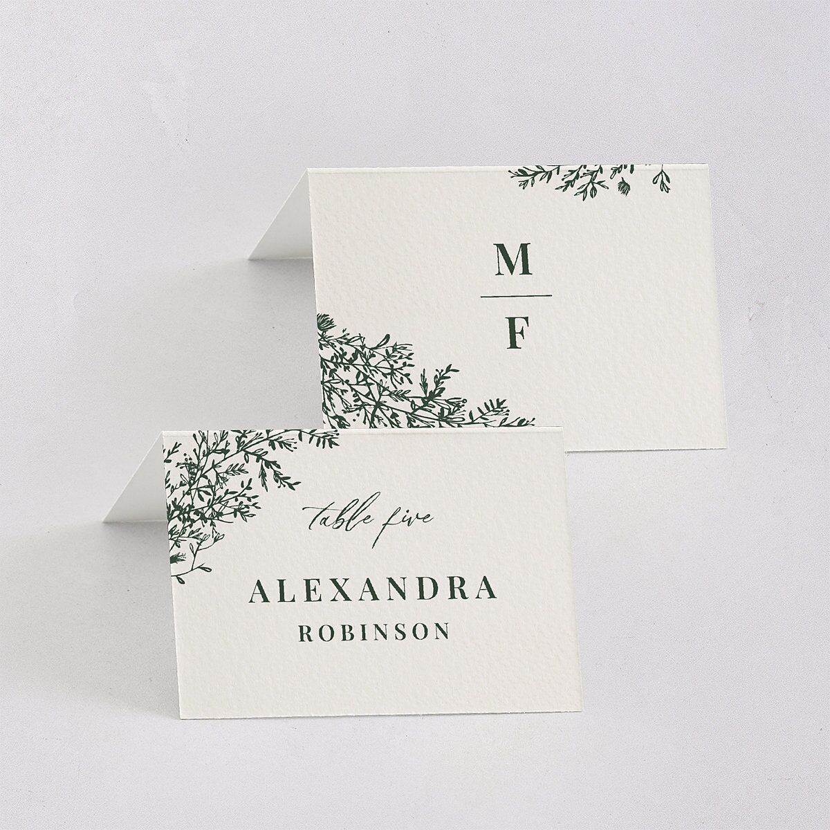 Botanical Branches Place Cards Dark Night Signature
