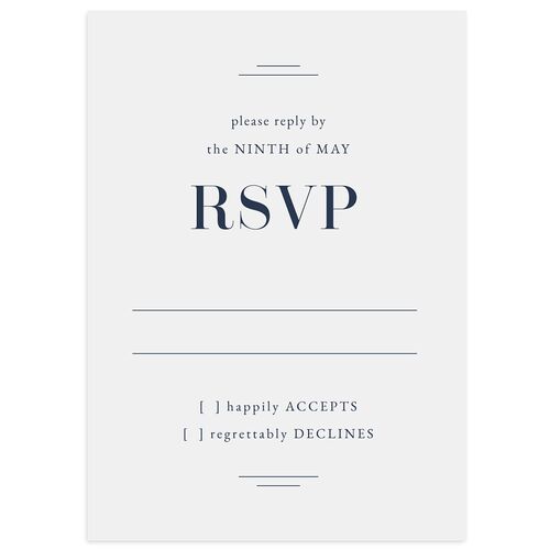 Country Club Wedding Response Cards Moody Blue Signature Standard
