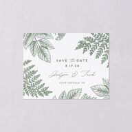 Botanical Frame Save the Date Petite Cards Hunter Green Signature smooth Blank No Standard