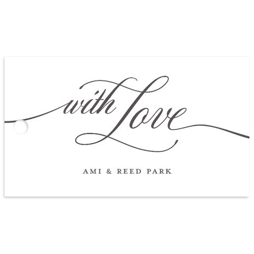 Grand Calligraphy Favor Gift Tags Medieval Grey Signature
