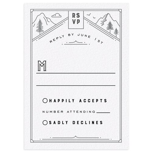 Iconic Mountain Wedding Response Cards Licorice Signature Standard