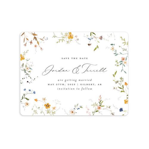 Dainty Wildflowers Save The Date Magnets Sunflower Magnet Paper