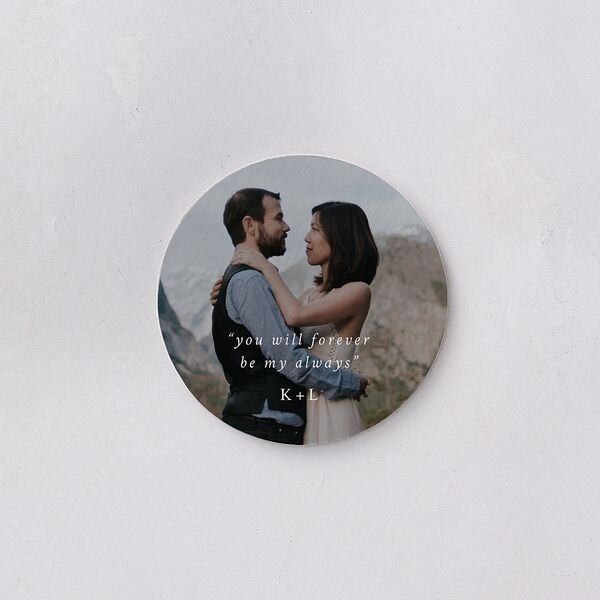 Captured Love Engagement Party Wedding Day Coasters Pure White Cardboard Circle