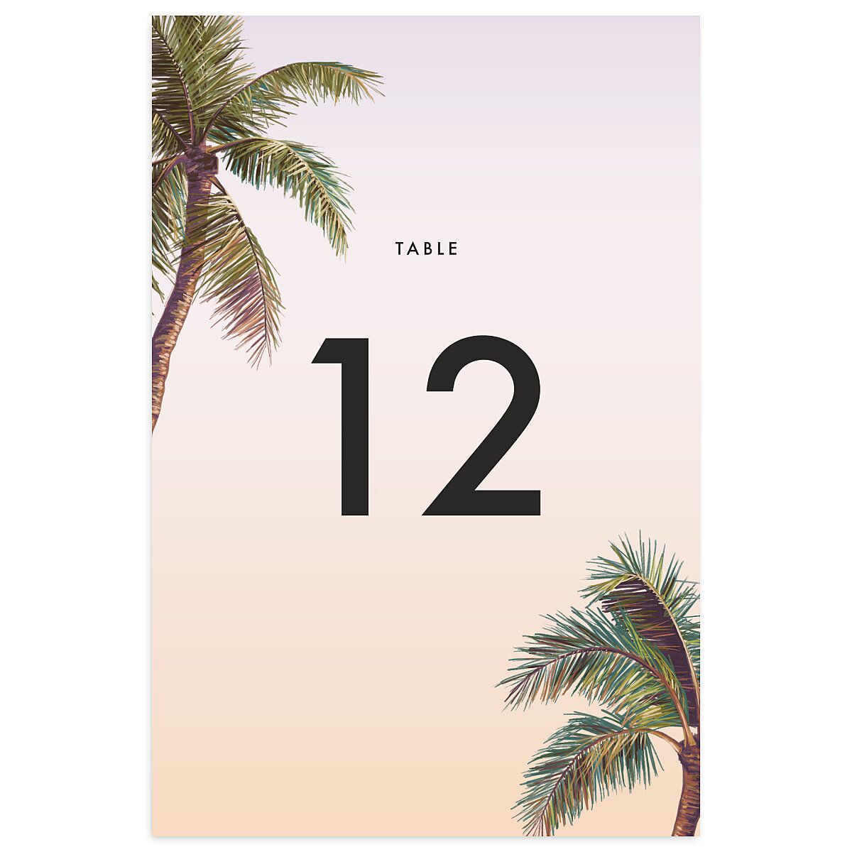 Breezy Palm Trees Table Numbers