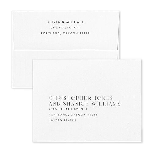 Bar Accent Thank You Card Envelopes Kraft Pure White Return Address Signature Standard