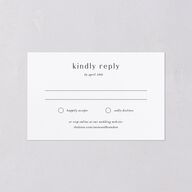 Wild Poppies All-in-One Wedding Invitations Pure White Signature Light Both Recipient and Return Addresses No