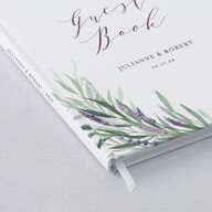Lavender Sage Wedding Guest Book Plum