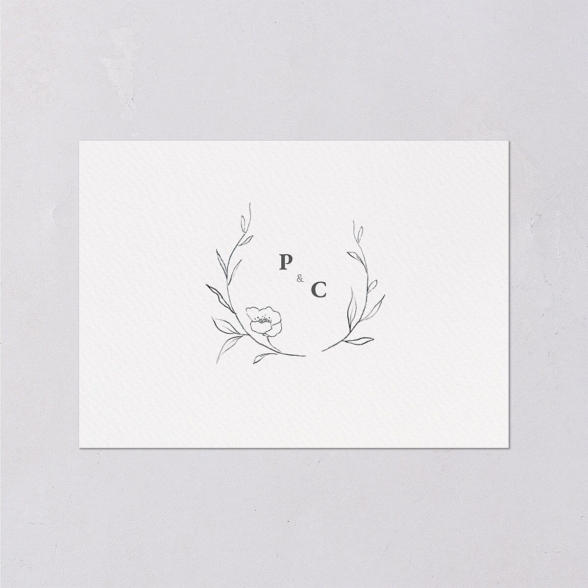 Graceful Botanical Wedding Response Cards Shadow Gray Signature Standard