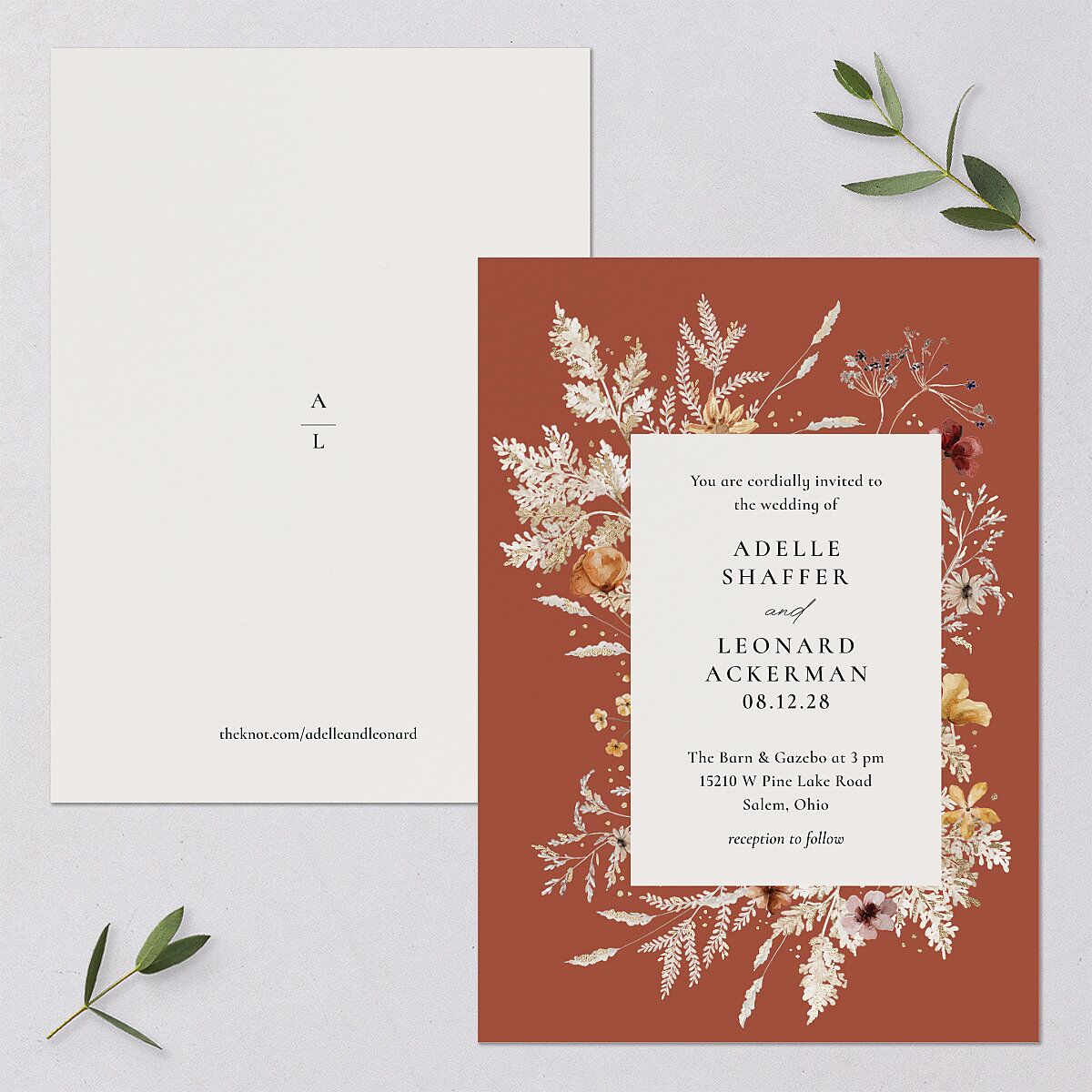 Dried Blooms Wedding Invitations — view 1