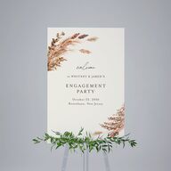 Soft Pampas Botanical Engagement Party Welcome Signs Sepia Standard Indoor Foam Core L Welcome