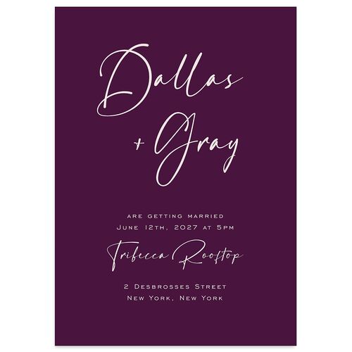 Simply Striking Wedding Invitations Bordeaux Signature Blank No Standard