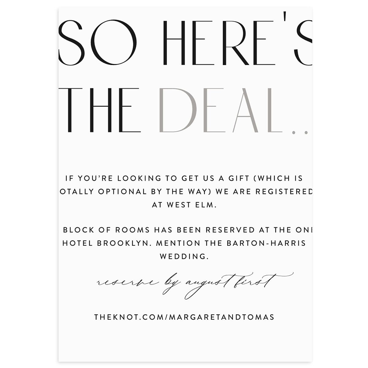 Real Talk Wedding Enclosure Cards