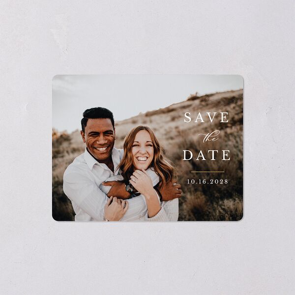 Eucalyptus Frame Save the Date Petite Cards Pure White Signature smooth Blank No Rounded