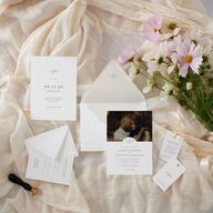 Elegant Photo Monogram Favor Gift Tags Pure White Signature