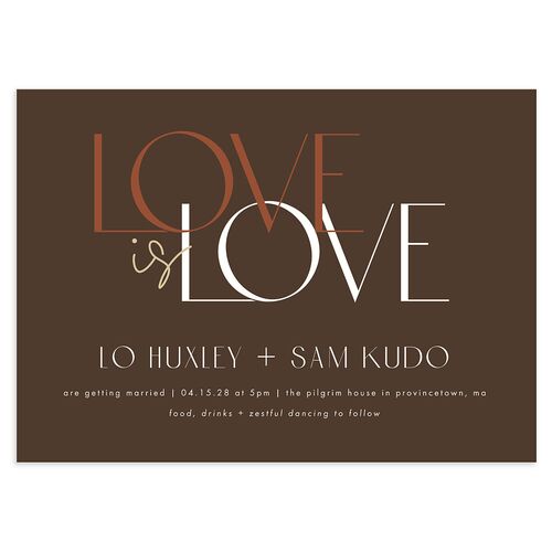 Love is Love Wedding Invitations Falcon Signature Blank No Standard