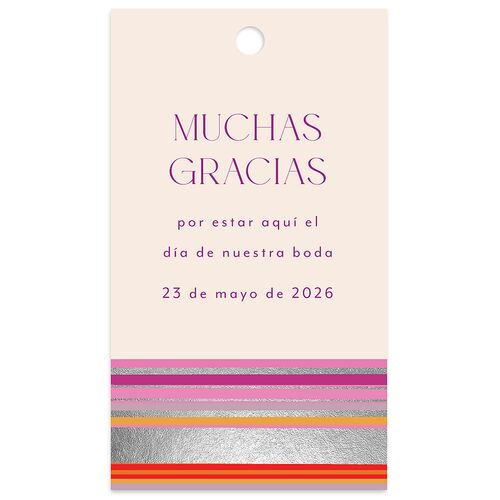 Serape de Sol Favor Gift Tags Silver Peach Pink Signature smooth