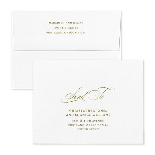 Monogram Branches Botanical Thank You Card Envelopes Blue Umber Both Recipient and Return Addresses Signature Standard