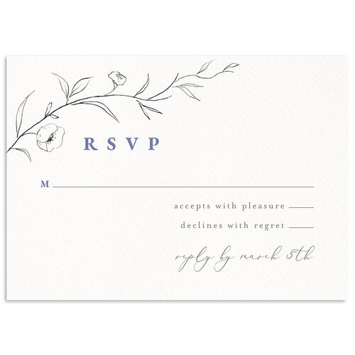 Graceful Botanical Wedding Response Cards Regency Blue Signature Standard