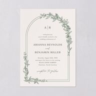 Botanical Arch Wedding Invitations Hunter Green Signature Blank No Standard