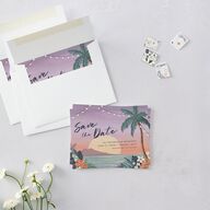 Vintage Island Save the Date Petite Cards Rose Gold Signature smooth Blank No Standard