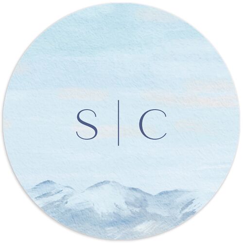Scenic Denver Colorado Wedding Stickers Pastel Blue
