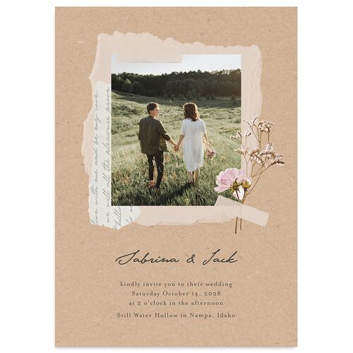 Scrapbook Photo Wedding Invitations Tan Signature Blank No Standard