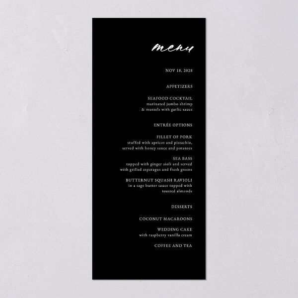 Vertical Names Menus Licorice Signature